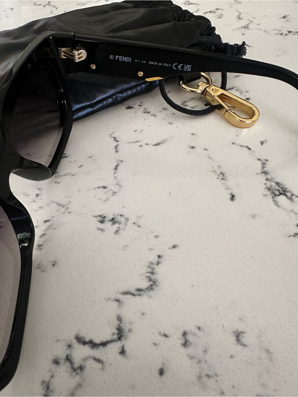 Fendi Black Frame Sunglasses with Gray Gradient Lenses - Picture 7 of 14